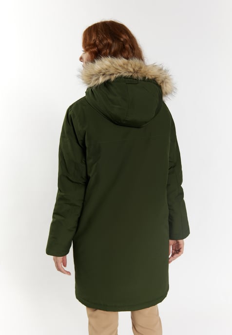 Dreimaster Winterparka met imitatiebont Dames donkergroen - Image 4