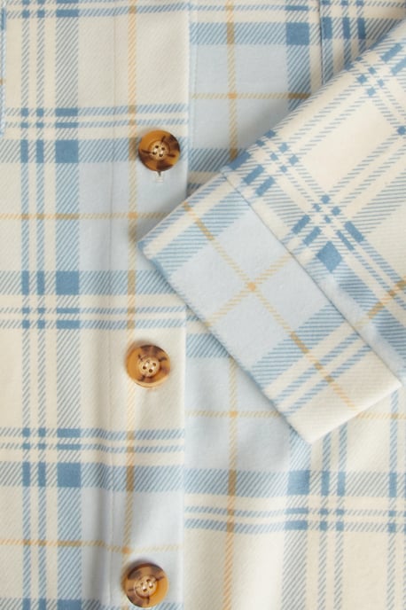 Curve Blue Checked Shacket