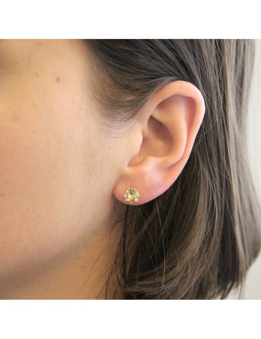Lily Earrings - Gold and Crystal - Image 2