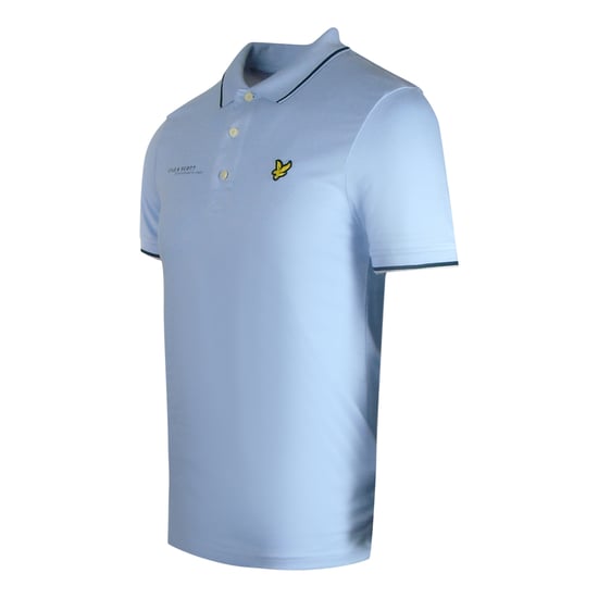 Lyle & Scott Co-Ordinates Print Tipped Collar Light Blue Polo Shirt