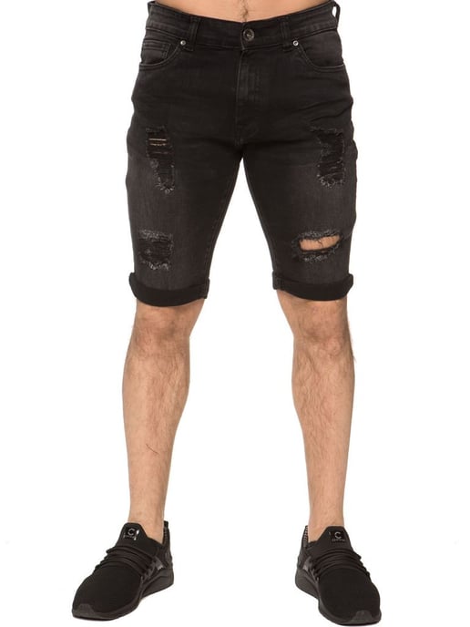 Mens Ripped Skinny Shorts - Image 2