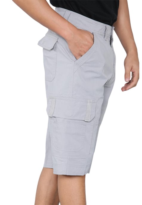 Mens Cargo Multi-Pocket Quick Dry Shorts in Grey - Image 4