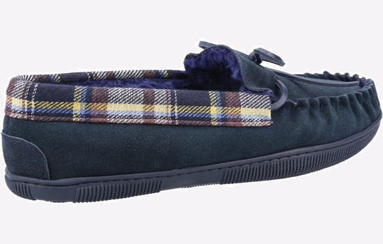 Cotswold Sodbury Heren Suède Pantoffels In Marineblauw - Image 3