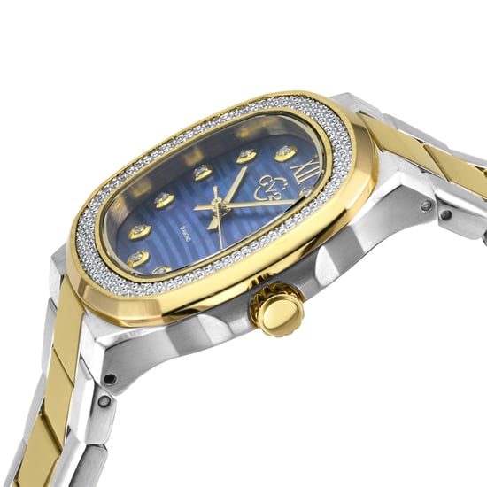 GV2 Potente Lady Blue MOP dial, 316L Stainless Steel Two toned IPYG Diamond Swiss Quartz Watch