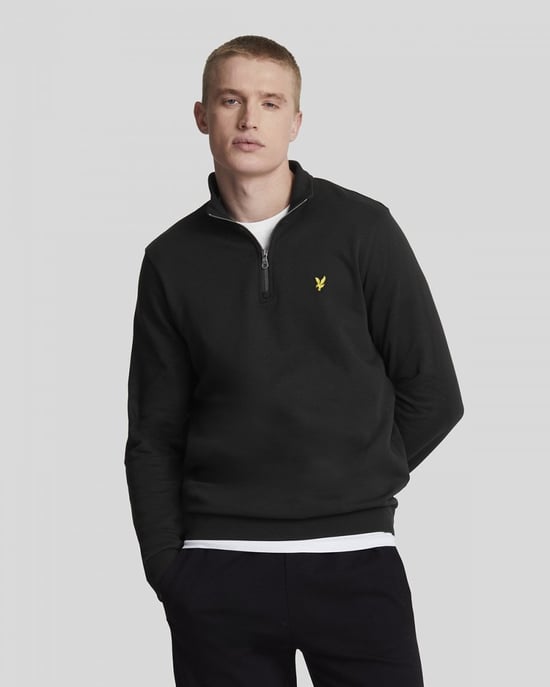 Lyle & Scott Heren Geborduurd Half Rits Sweatshirt - Image 1