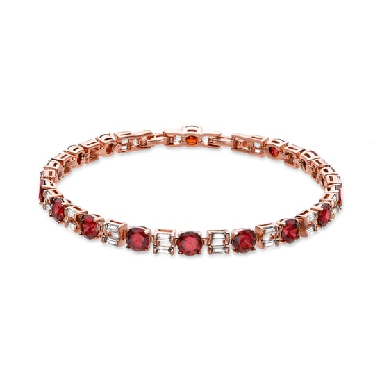 Luxenterarmband med rubin zirkonia i 18K gult guld - Miwyn - Image 1
