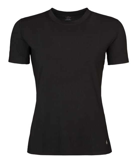 Ladies Thermal T Shirt for Winter | Heat Holders | Warm Short Sleeve T Shirt | Fleece Lined Baselayer Top - Black - Image 1