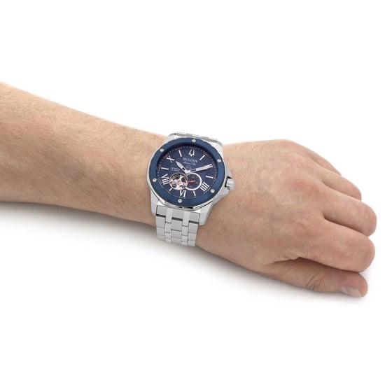 Bulova Marine Star Heren Zilveren Horloge 98A302 - Image 5