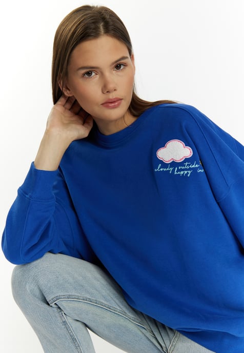 Mymo Sweatshirt met applicatie Dames koningsblauw - Image 5