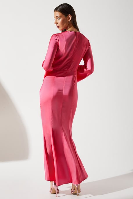 Satin Tie Waist Gown