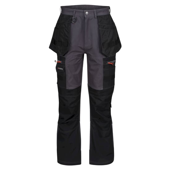 Regatta Mens Infiltrate Softshell Stretch Work Trousers (Iron/Black) - Image 1