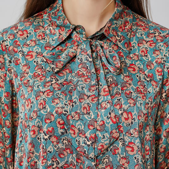 Ascot-tie flower print shirt - Image 6