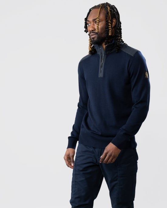 Belstaff Kilmington Mens Quarter Zip Jumper - Image 3
