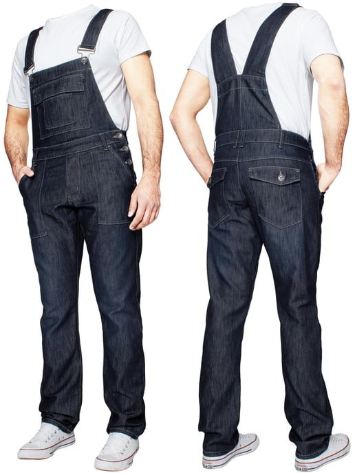 Enzo | Denim Overall tuinbroek voor heren - Donkerblauw - Image 3