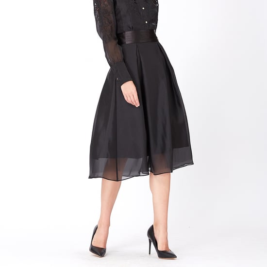 Flared organza and satin skirt - Image 3