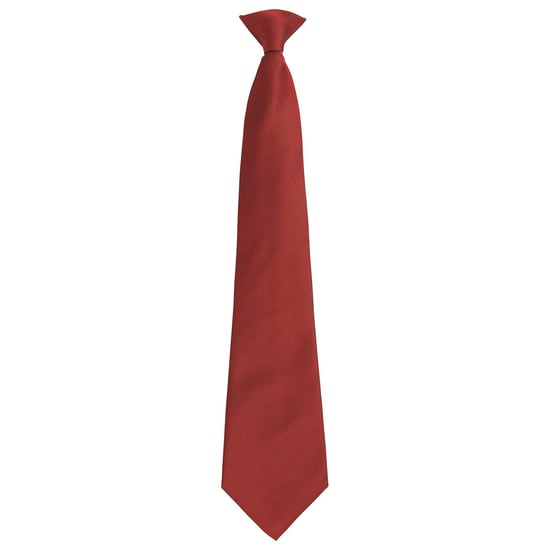 Premier Unisex volwassen kleuren modieuze effen Clip-On stropdas (Bourgondië) - Image 1