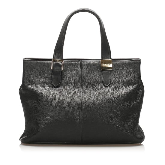 Vintage Burberry Leather Handbag Black - Image 1