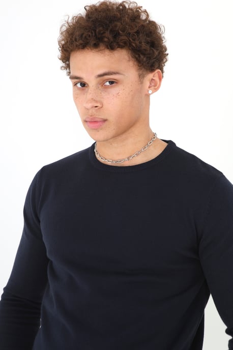 Midnight 'Parsec' Crew Neck Knitted Jumper
