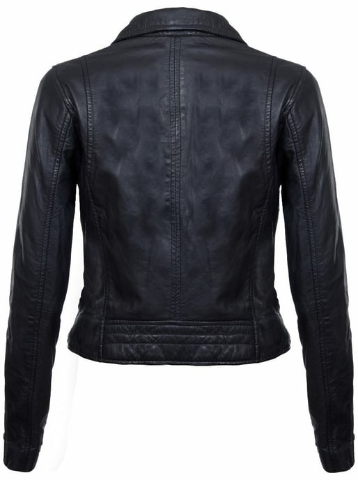 Womens Classic Leather Brando Biker Jacket-Loughton