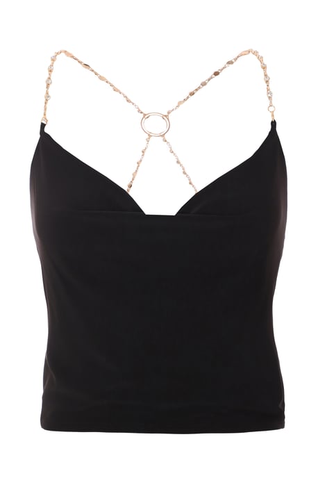 Black Chain Crop Top