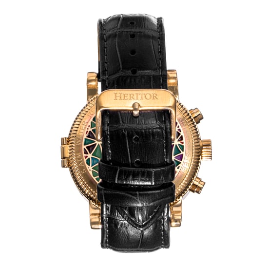 Heritor Automatic Legacy Leather-Band Watch w/Day/Date