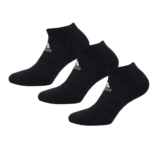 Men's adidas 3-Pack Cushioned Low-Cut Socks in Black - Image 4
