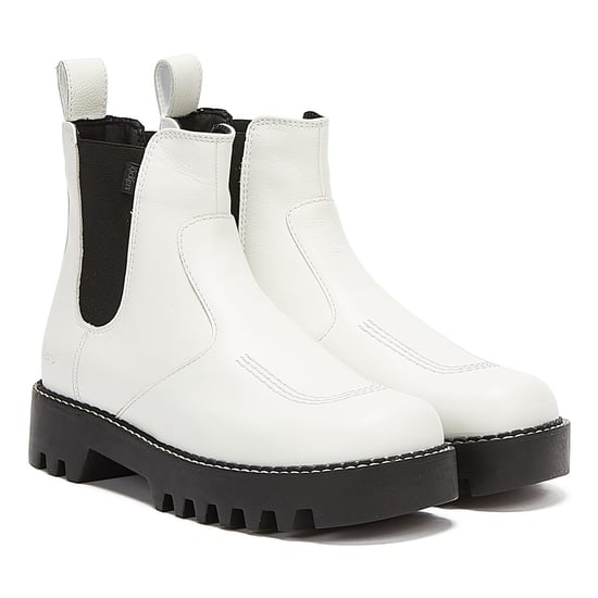 Kickers Kizziie Chelz Womens White Boots - Image 1
