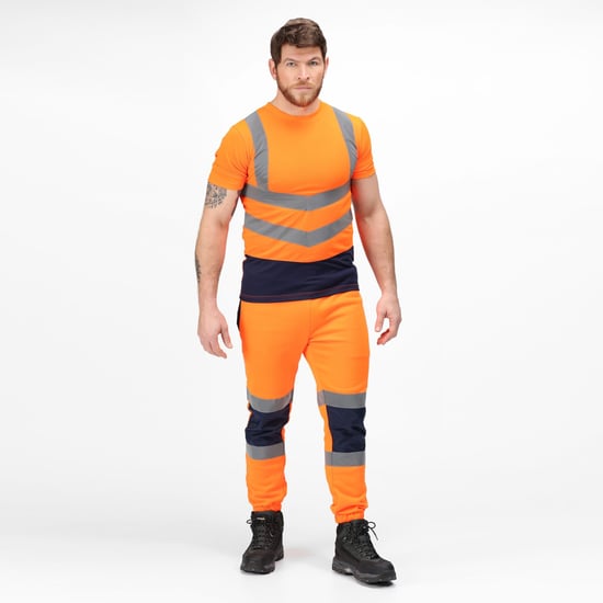 Regatta Mens Pro High-Vis Short-Sleeved T-Shirt (Orange/Navy)