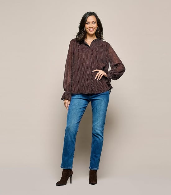 Jackson Print Blouse Brown