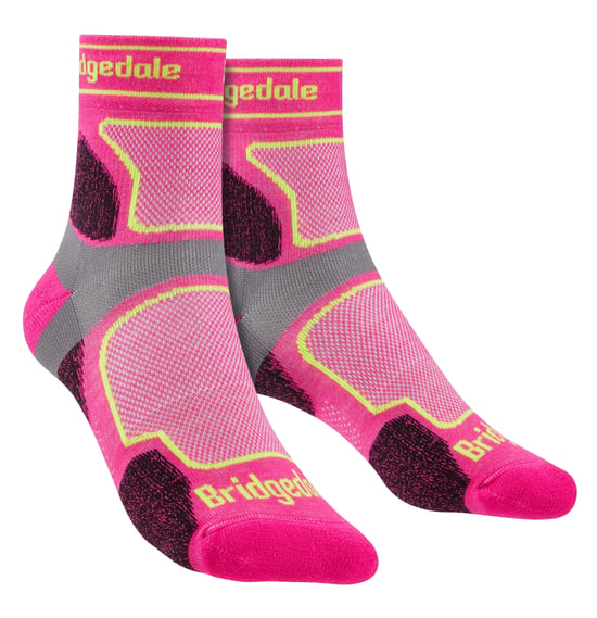 Bridgedale - Womens Running Ultralight Merino Socks - Pink - Image 1
