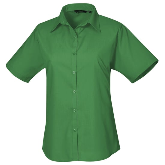 Premier Popeline blouse met korte mouwen / Gewoon werkoverhemd (Smaragd) - Image 1
