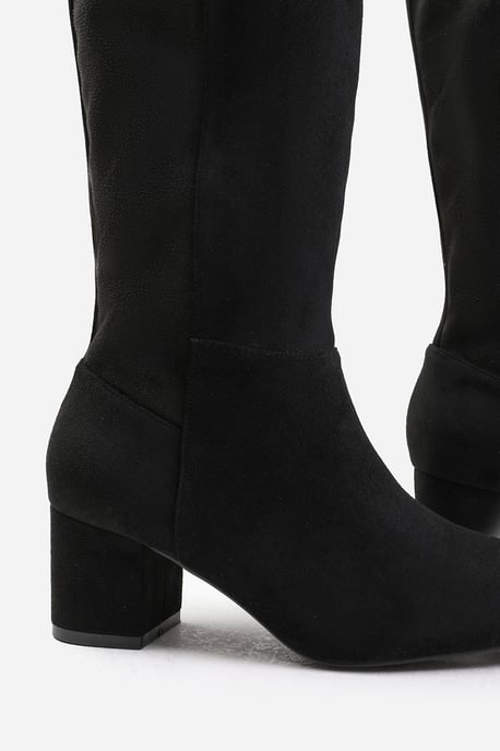 Where's That From Womens 'Cherish' Block Heel Knee High Boots With Side Zip