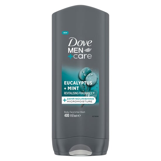 Dove Men+Care 3-in-1 Hair, Body & Face Wash Eucalyptus + Mint Fragrance, 3x400ml