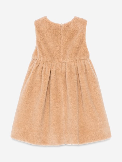Fendi Baby Girls Teddy Fleece Dress in Beige