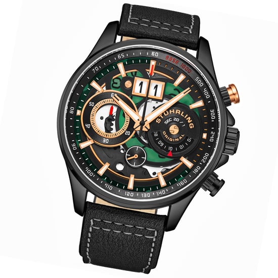 Svart Ace Aviator Chronograph & Tachymeter Kvarts 45mm - Image 2