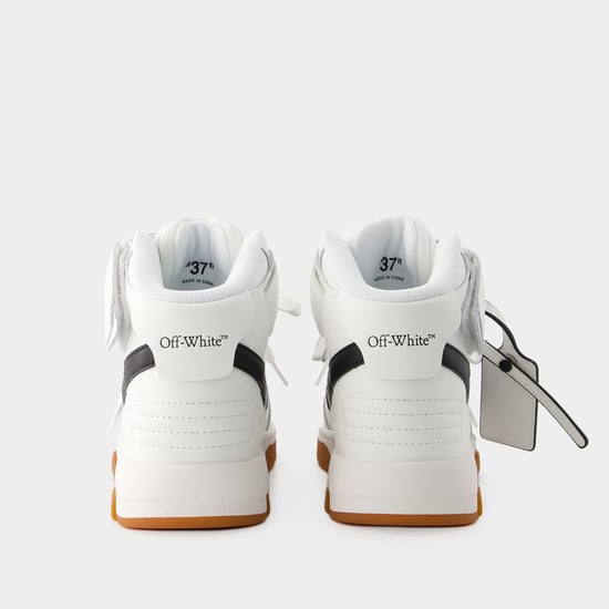 Out Of Office Mid Top Sneakers - Off White - Leather - White/Black