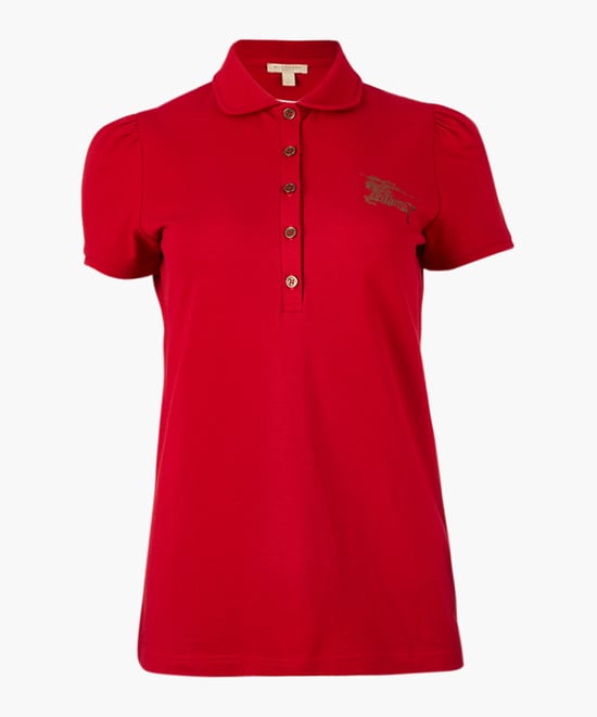 Red cotton polo shirt