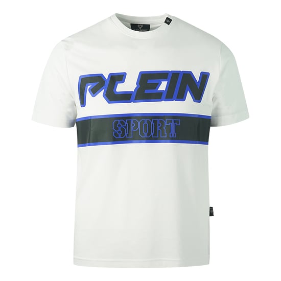 Plein Sport Blue Block White T-Shirt