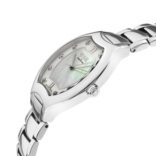 Gevril Women's Lugano Swiss Diamond White MOP Dial, 316L Stainless Steel Bracelet Watch