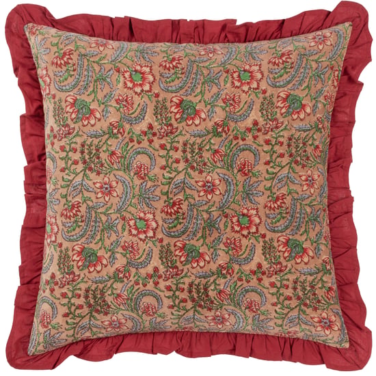 Paoletti Haven Floral Cotton Velvet Polyester Filled Cushion - Image 1