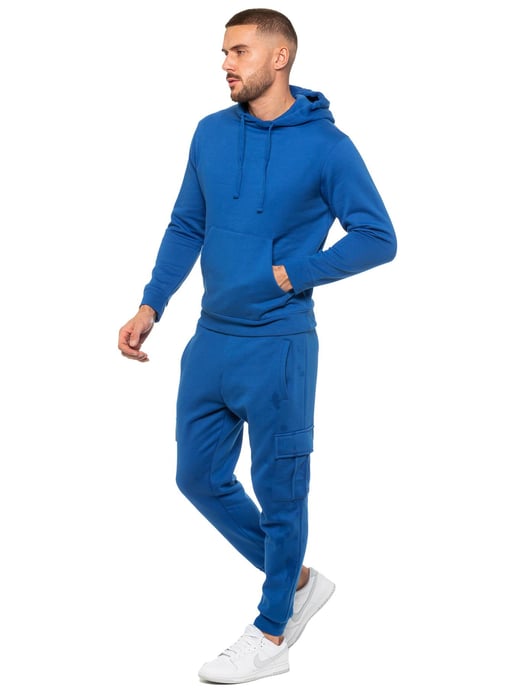 Enzo | Mens Pullover Hoodie Tracksuit Set - Blue - Image 2