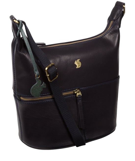Little Kristin' Navy Leather Shoulder Bag
