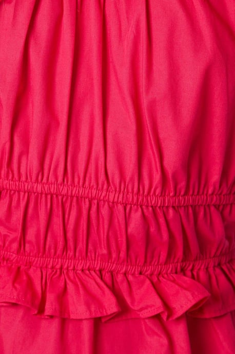 Petite Poplin Frill Tiered Midi Dress
