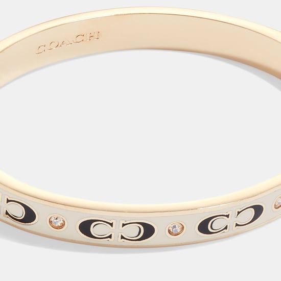 Kissing C Enamel Hinged Bangle - Image 2