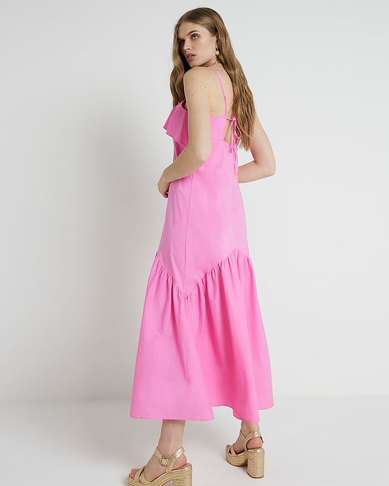 River Island Womens Frill Midi Dress Ri Studio Pink