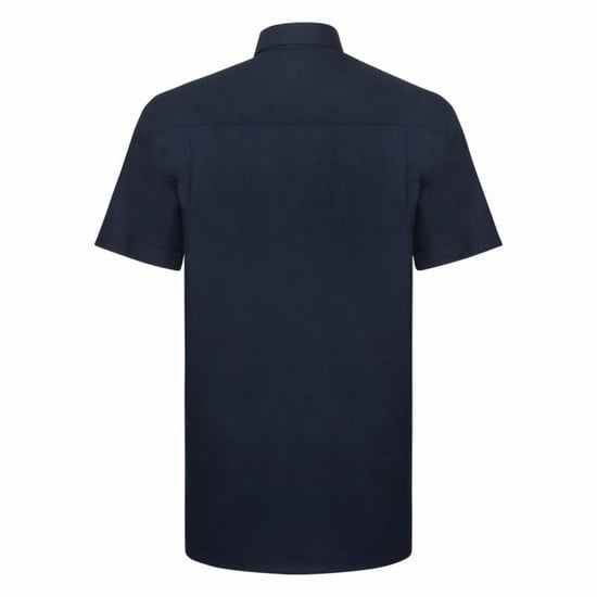 Russell Collection Mens Short Sleeve Easy Care Oxford Shirt (Bright Navy) - Image 2