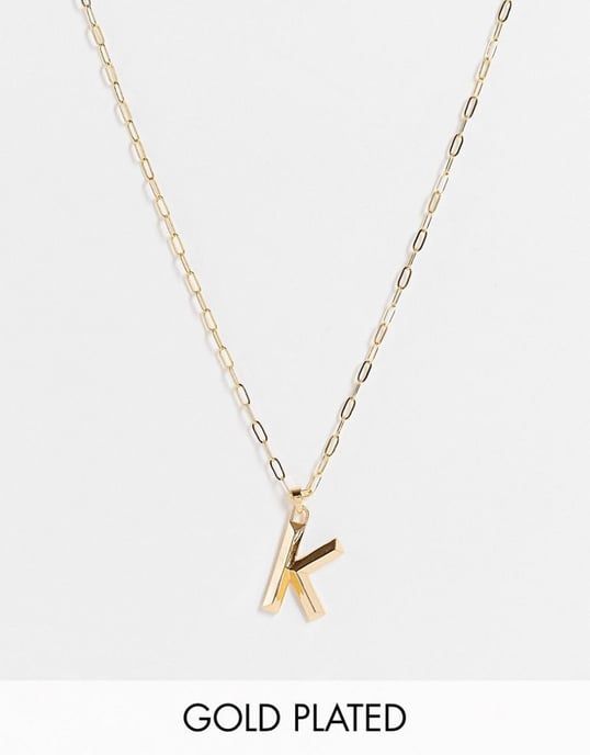 Topshop 14k gold plated K initial pandant necklace - Image 2