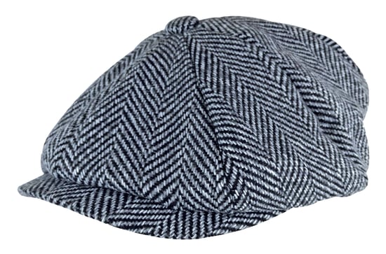 Mens Herringbone Pattern Fleece Lined Winter Wool Newsboy Hat Cap - Image 1