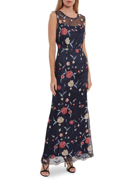 Raviva Embroidery Net Maxi Dress