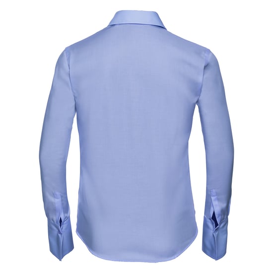 Russell Collection Womens/Ladies Ultimate Long-Sleeved Shirt (Bright Sky) - Image 2